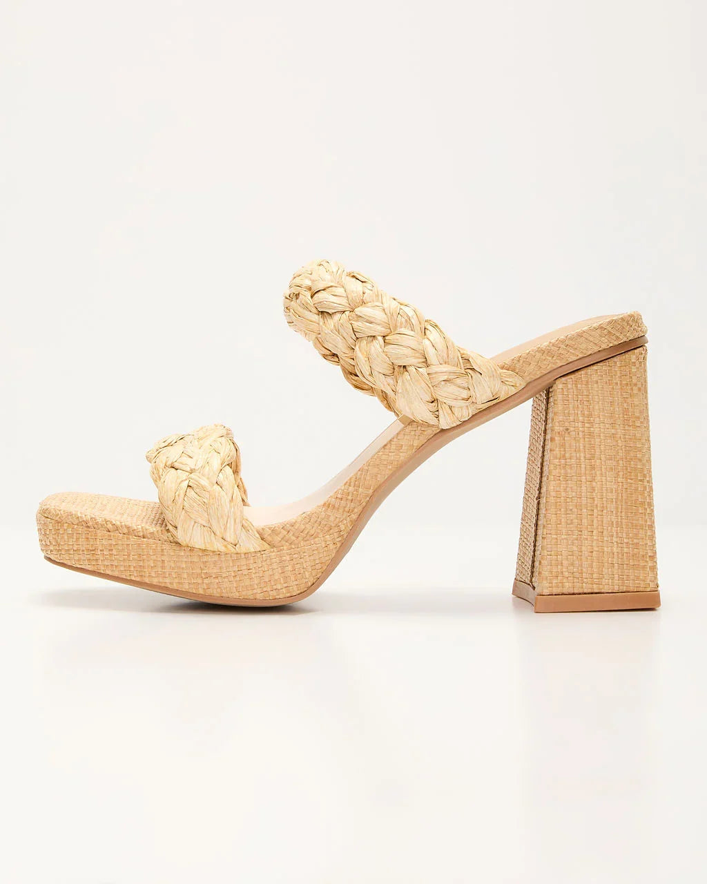 Anyah Braided Raffia Heel Sandals