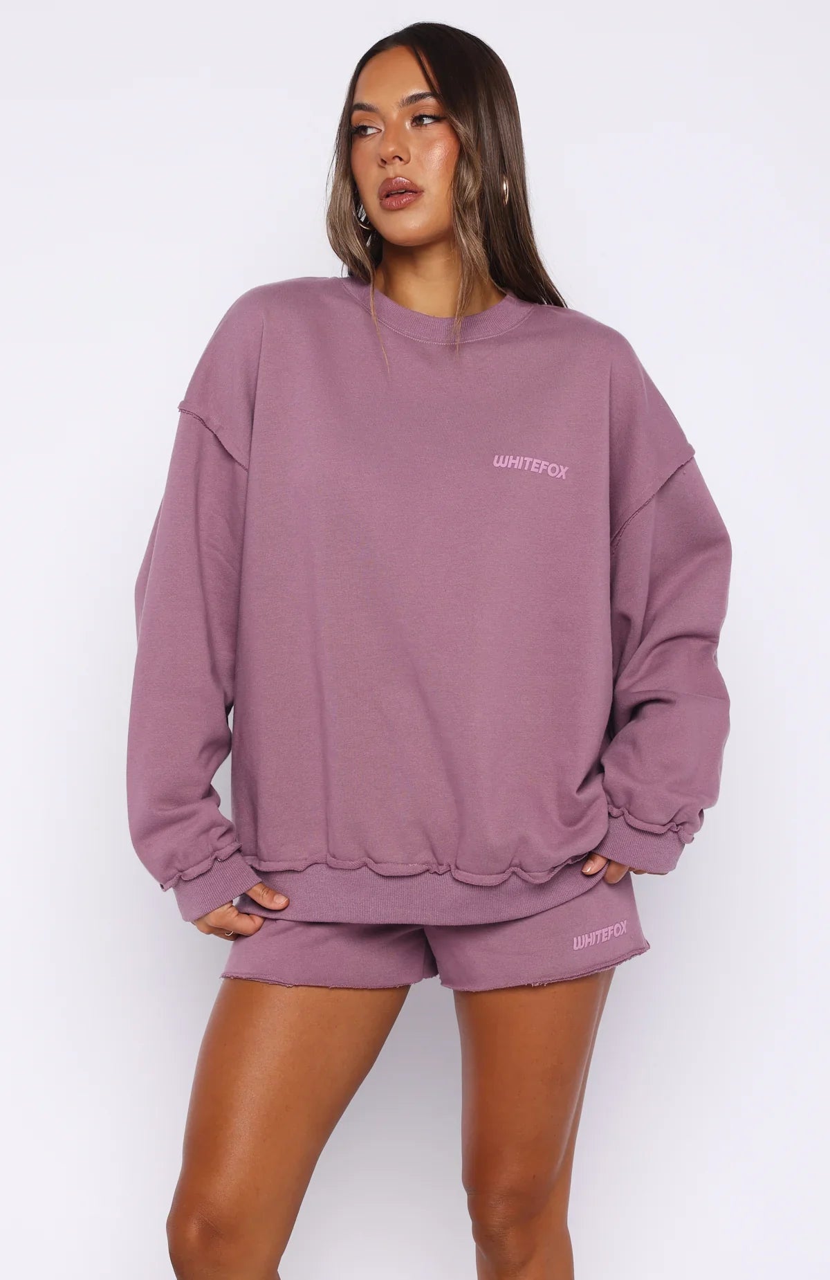 On My Own Terms Oversized Drop Shoulder Sweater Dusty Plum