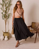 Christien Surplice Hem Crop Top