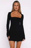 Living For Love Long Sleeve Mini Dress Black
