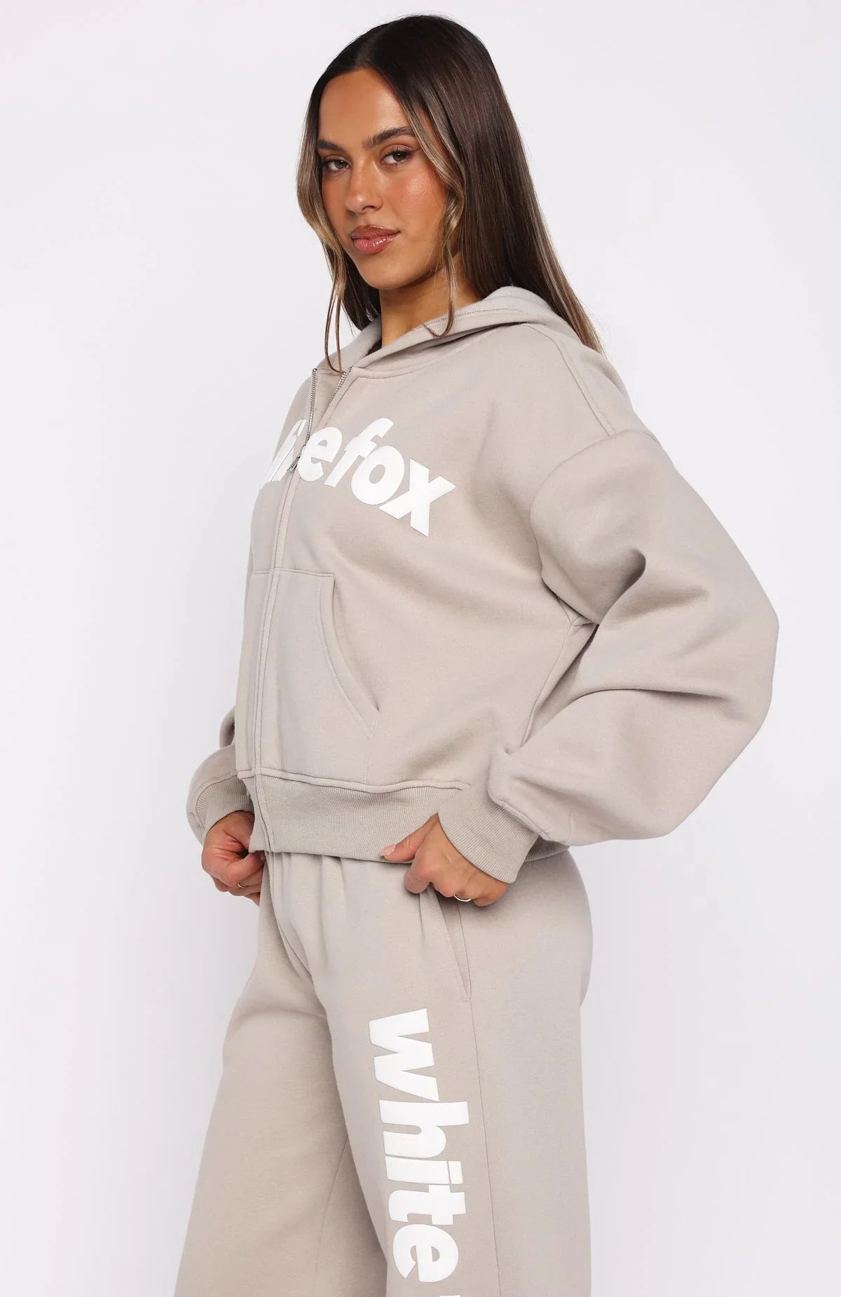 From The Archives Kenzie Boxy Zip Front Hoodie Moon