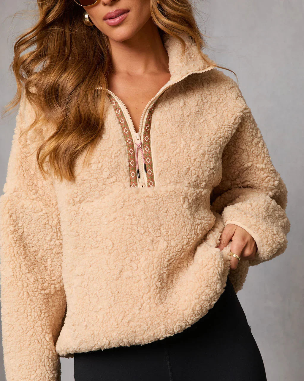 Cold Embrace Teddy Quarter Zip Sweatshirt