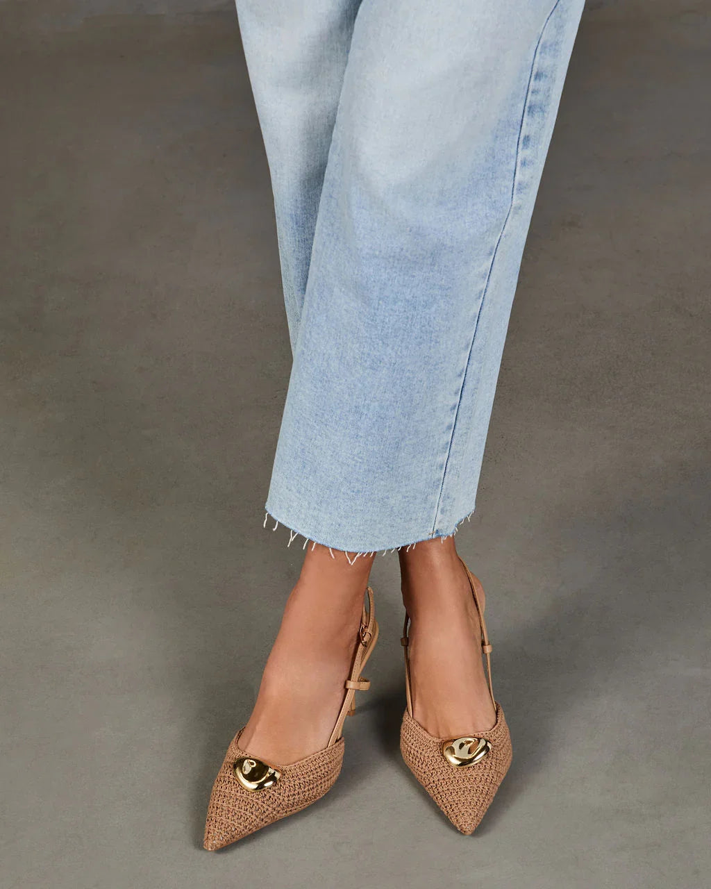 Mallik Crochet Slingback Heels