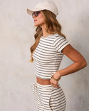Albion Crop Striped Top