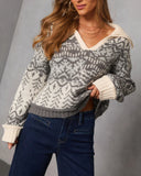 In the Season Abstract Contrast Sweater