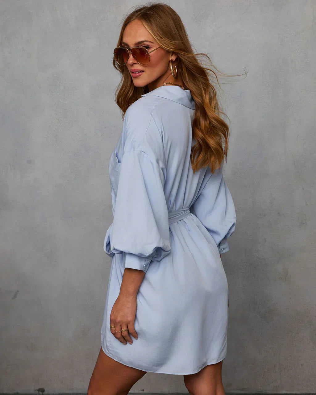 Brenna Blouson Sleeve Shirt Dress