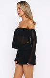 After Glow Long Sleeve Mini Dress Black