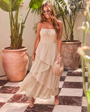 Desert Ember Tiered Halter Neck Maxi Dress