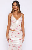 Sweet Camellia Sequin Top Whispering Roses