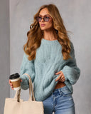 Silent Pine Chunky Cable Knit Sweater