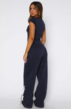 Ready To Go Wide Leg Sweatpants Navy