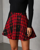 Fireside Manor Tweed Plaid Mini Skirt