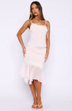 Blissfully Bold Midi Skirt Pale Pink