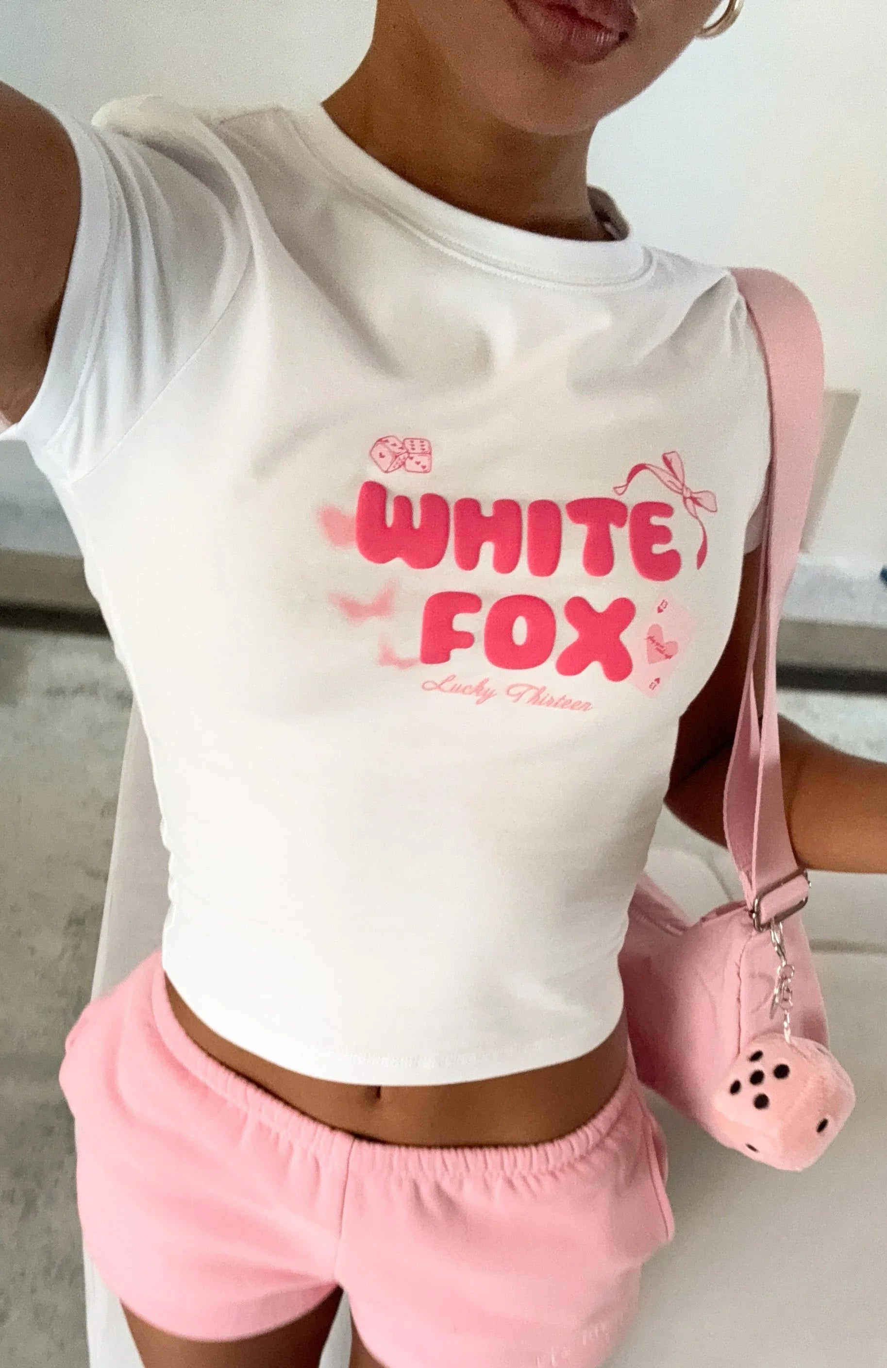 Lucky Thirteen Stephanie Baby Tee White