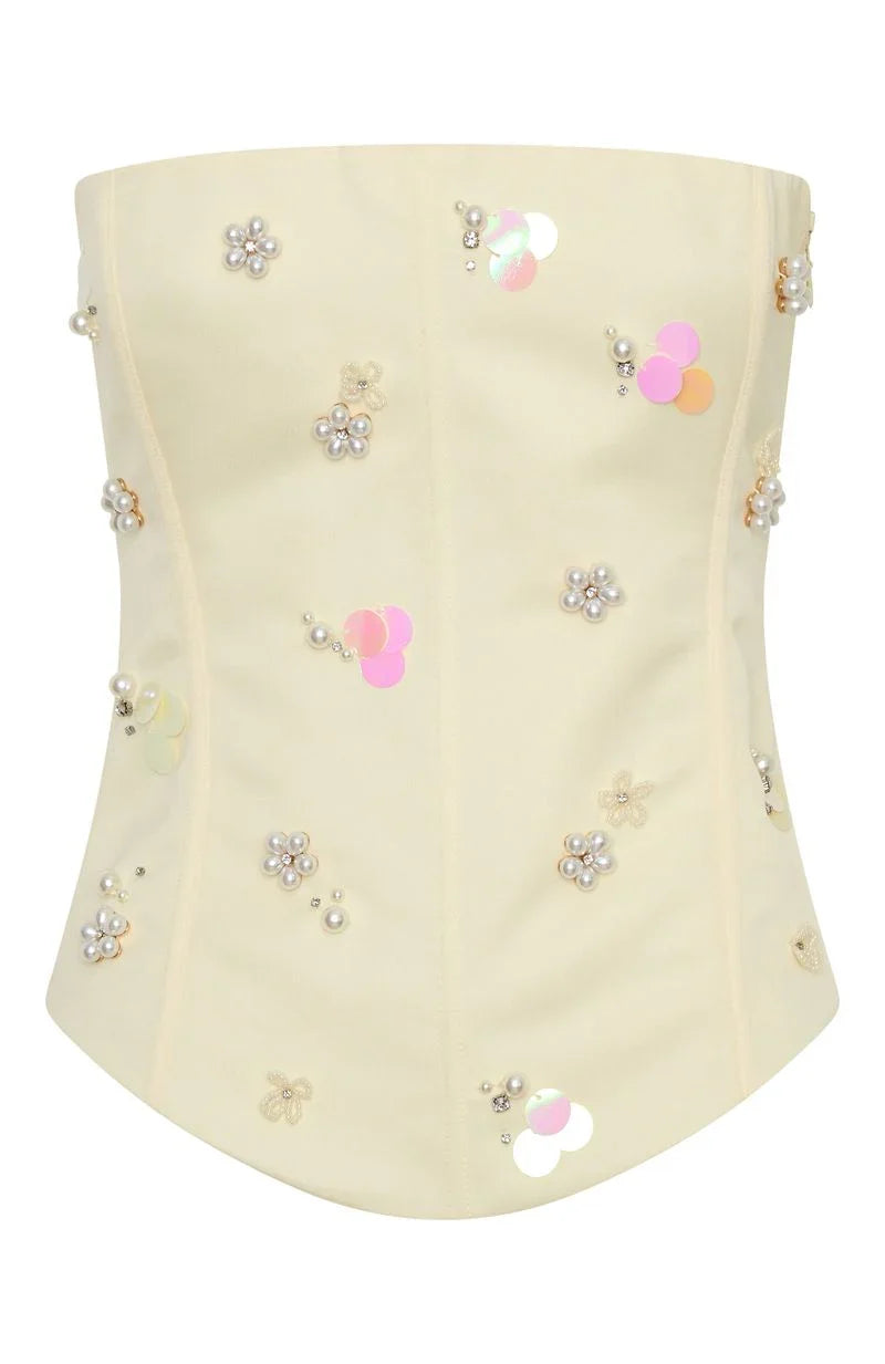 Summer Love Strapless Bustier Lemon