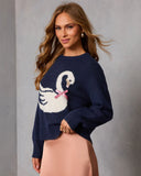 Soft Grace Graphic Swan Sweater