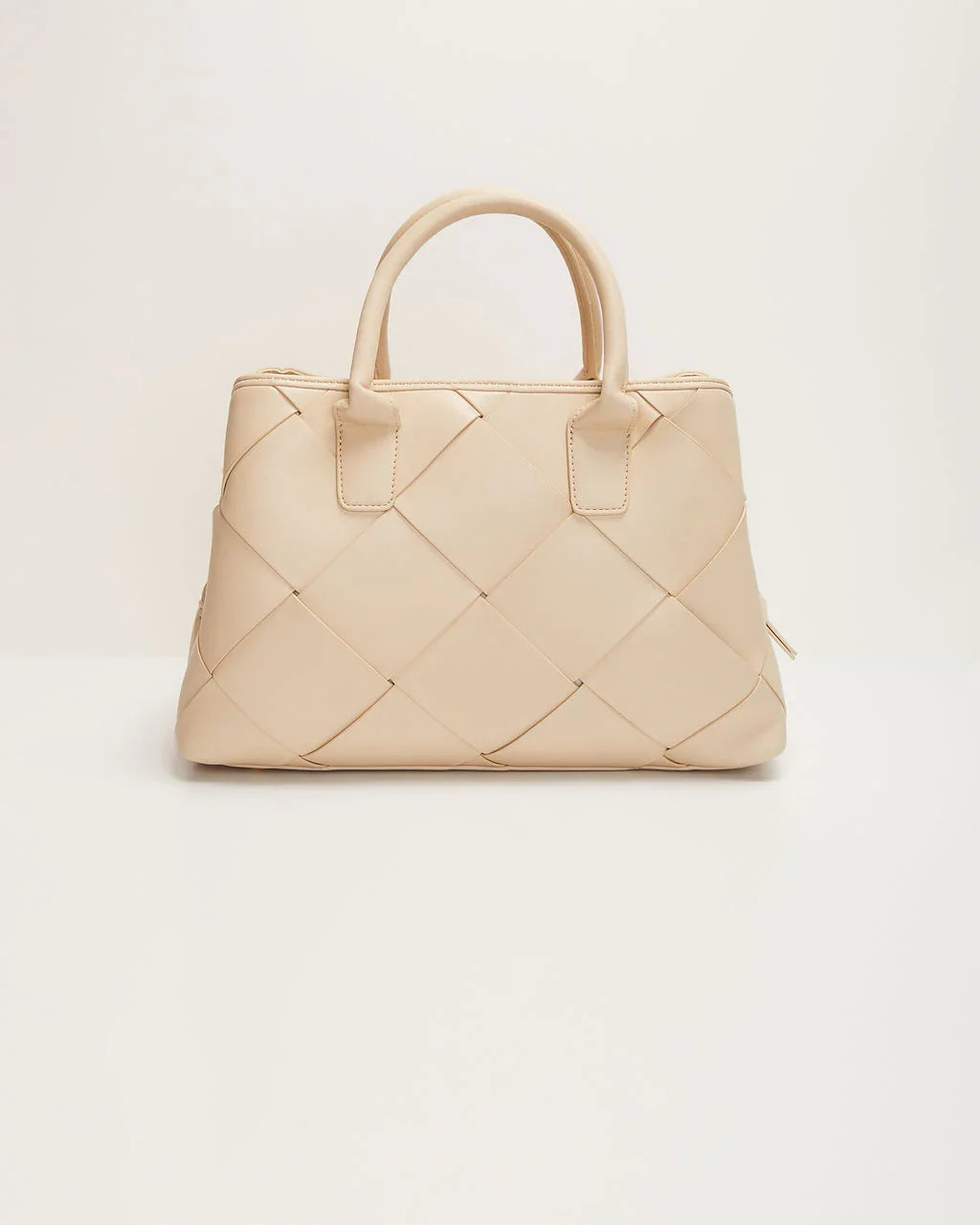 Giorgia Faux Leather Woven Top Handle Bag