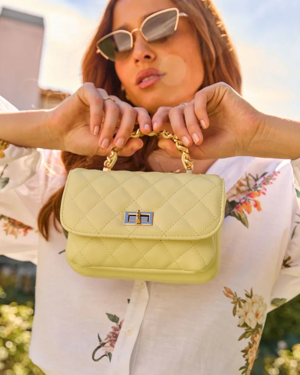 Laura Quilted Vegan Leather Top Handle Bag