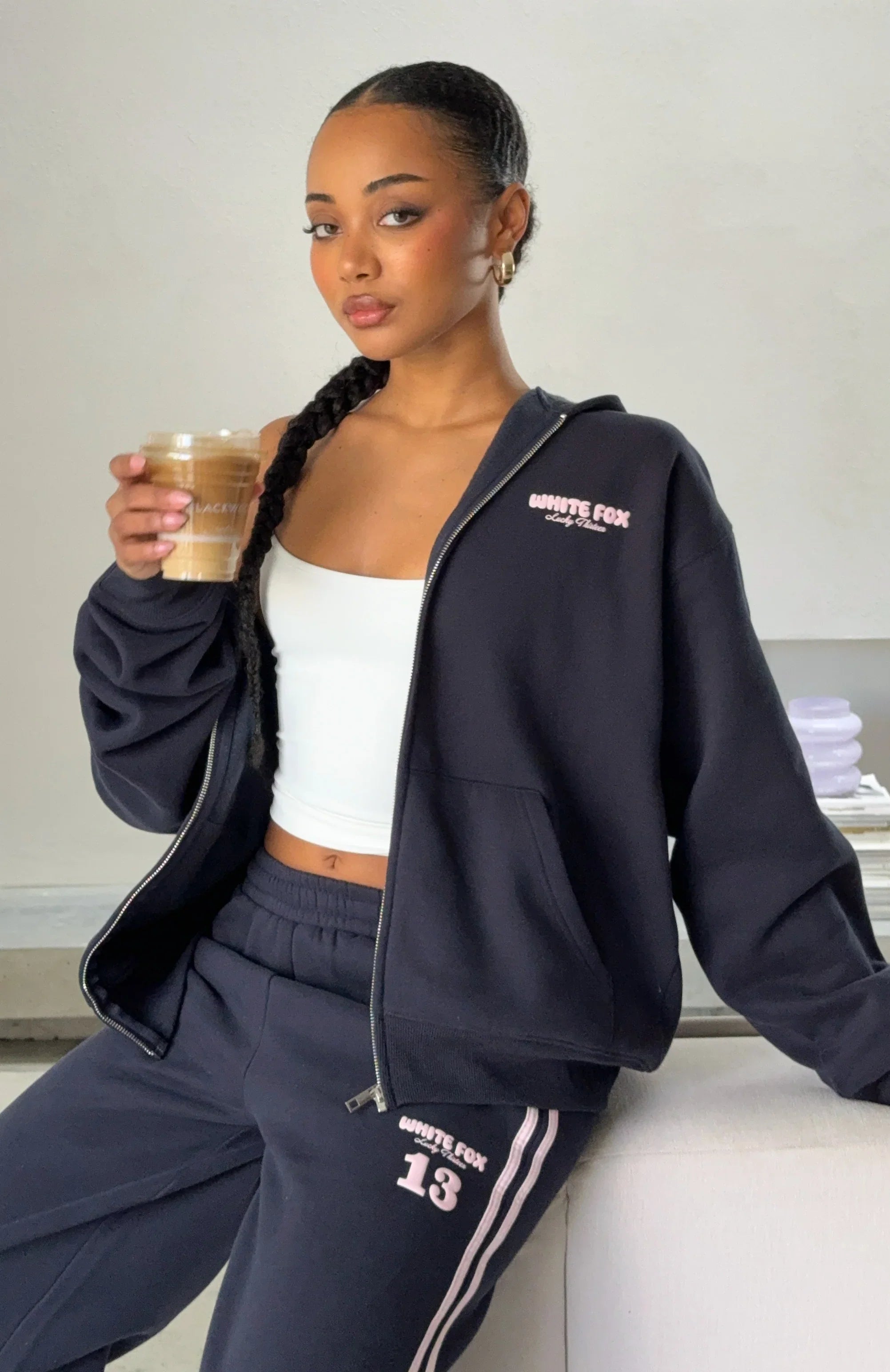 Lucky Thirteen Charise Zip Front Hoodie Navy