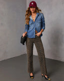 Muted Days Denim Button Down Top