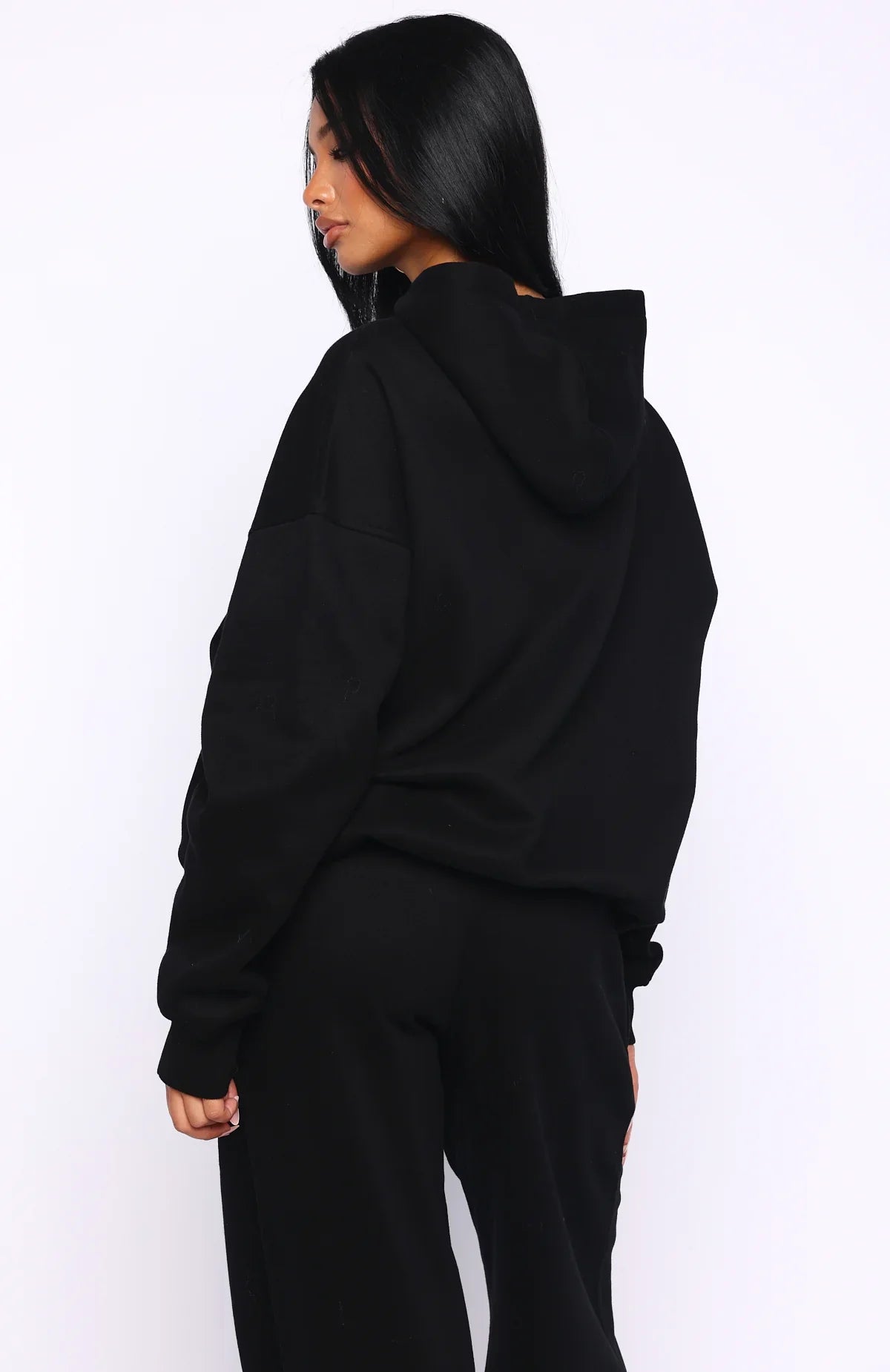 Come A Long Way Oversized Hoodie Black