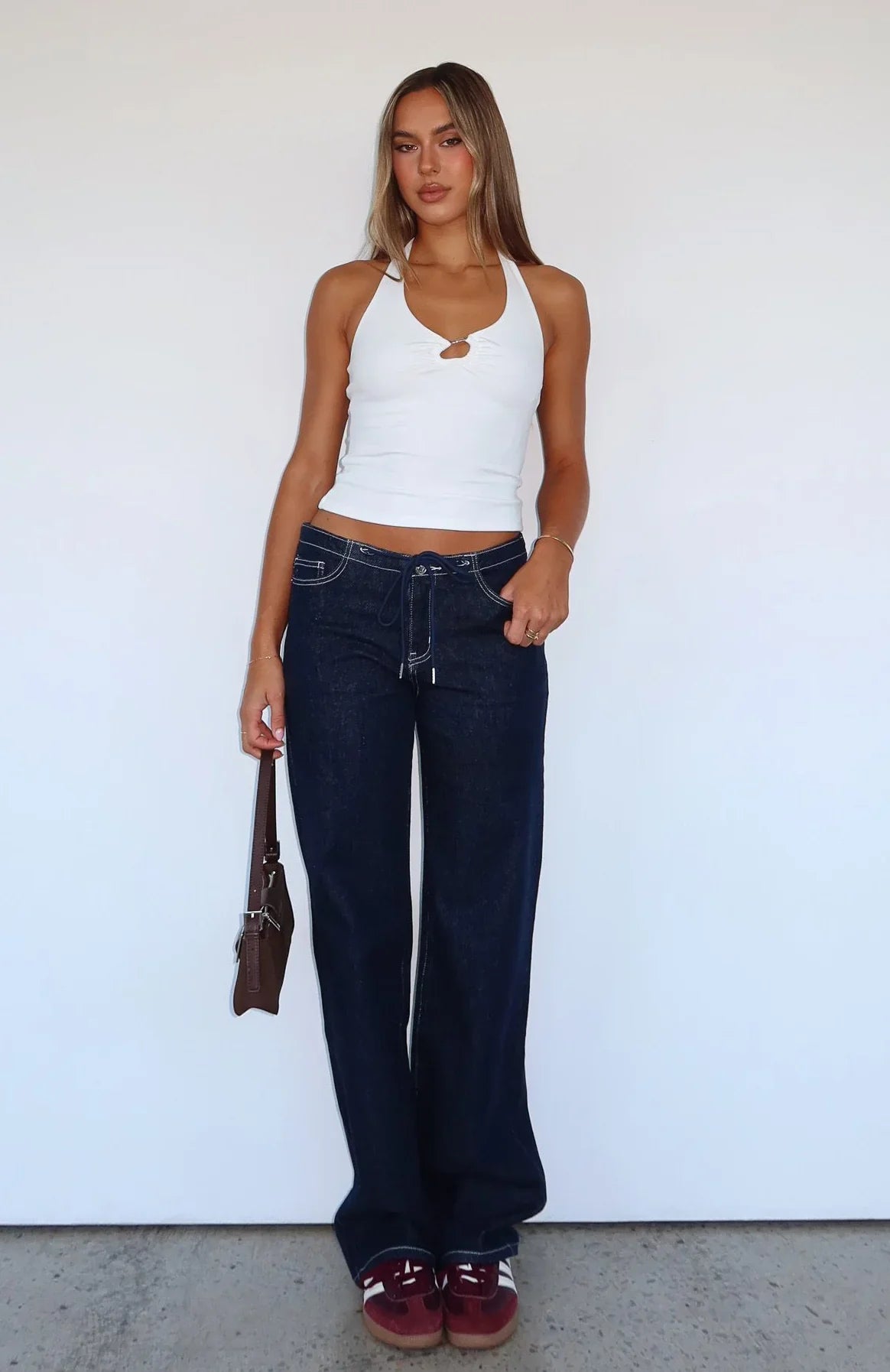 Skylar Low Rise Straight Leg Jeans Dark Indigo