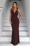 Always In Mode Halter Maxi Dress Chocolate