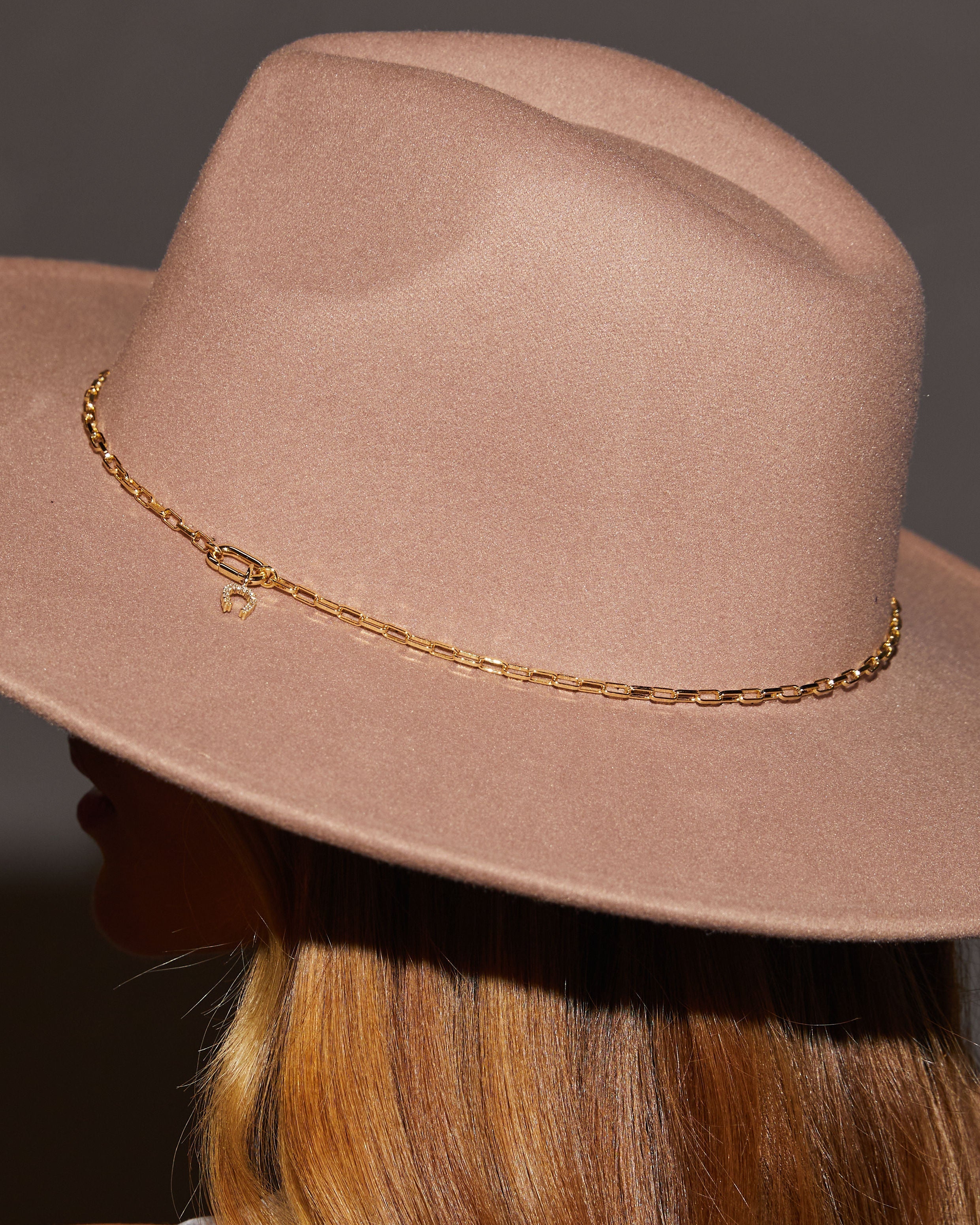 Skinny Hat 14k Plated Chain