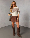 Naelle Fair Isle Print Sweater