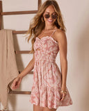 Desert Bloom Printed Mini Dress