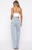 Always With Me High Rise Straight Leg Jeans Mid Blue