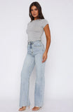 Alana High Waisted Straight Leg Jeans Light Blue