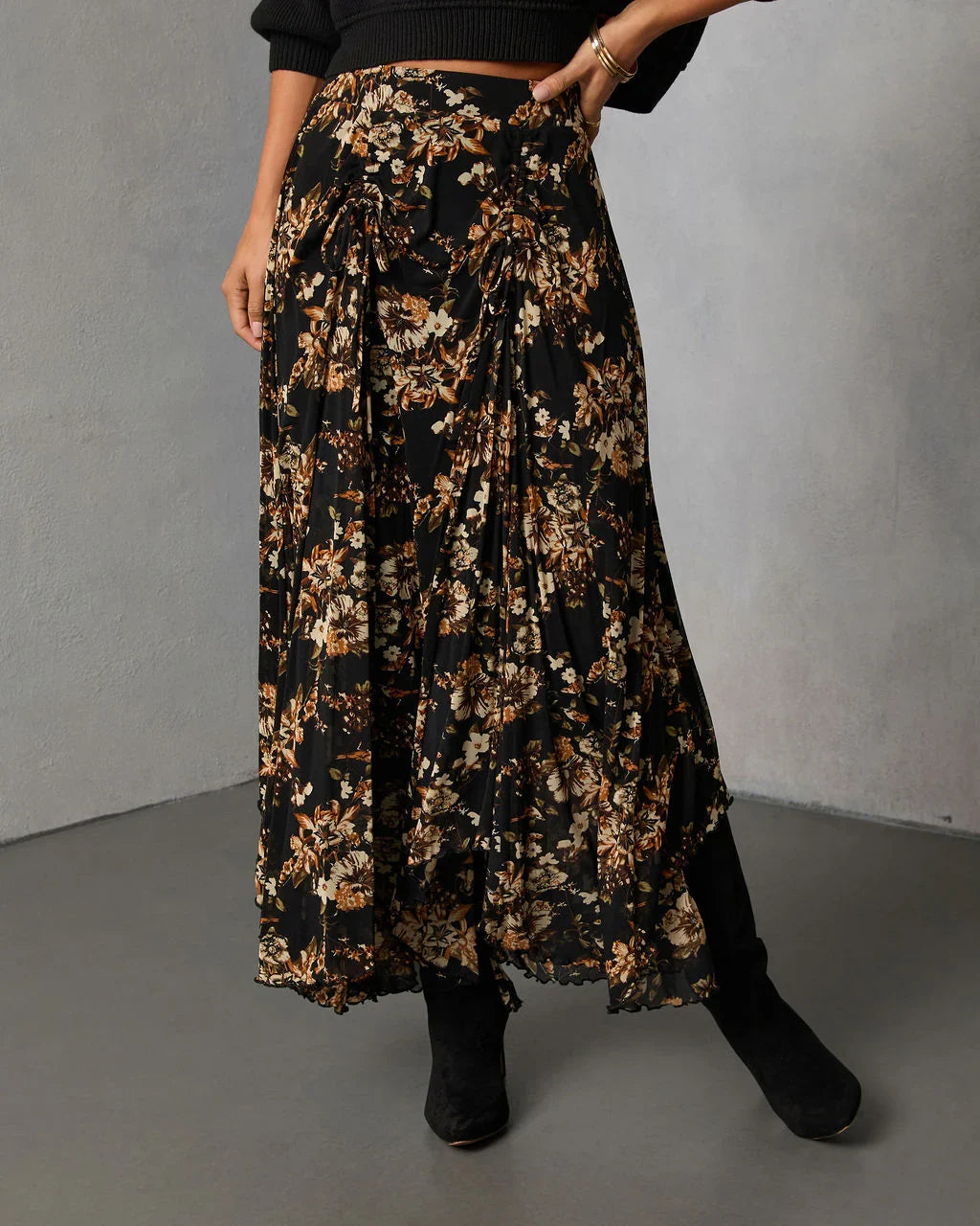Autumn Fern Printed Midi Skirt