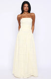 Bittersweet Babe Strapless Broderie Maxi Dress Butter