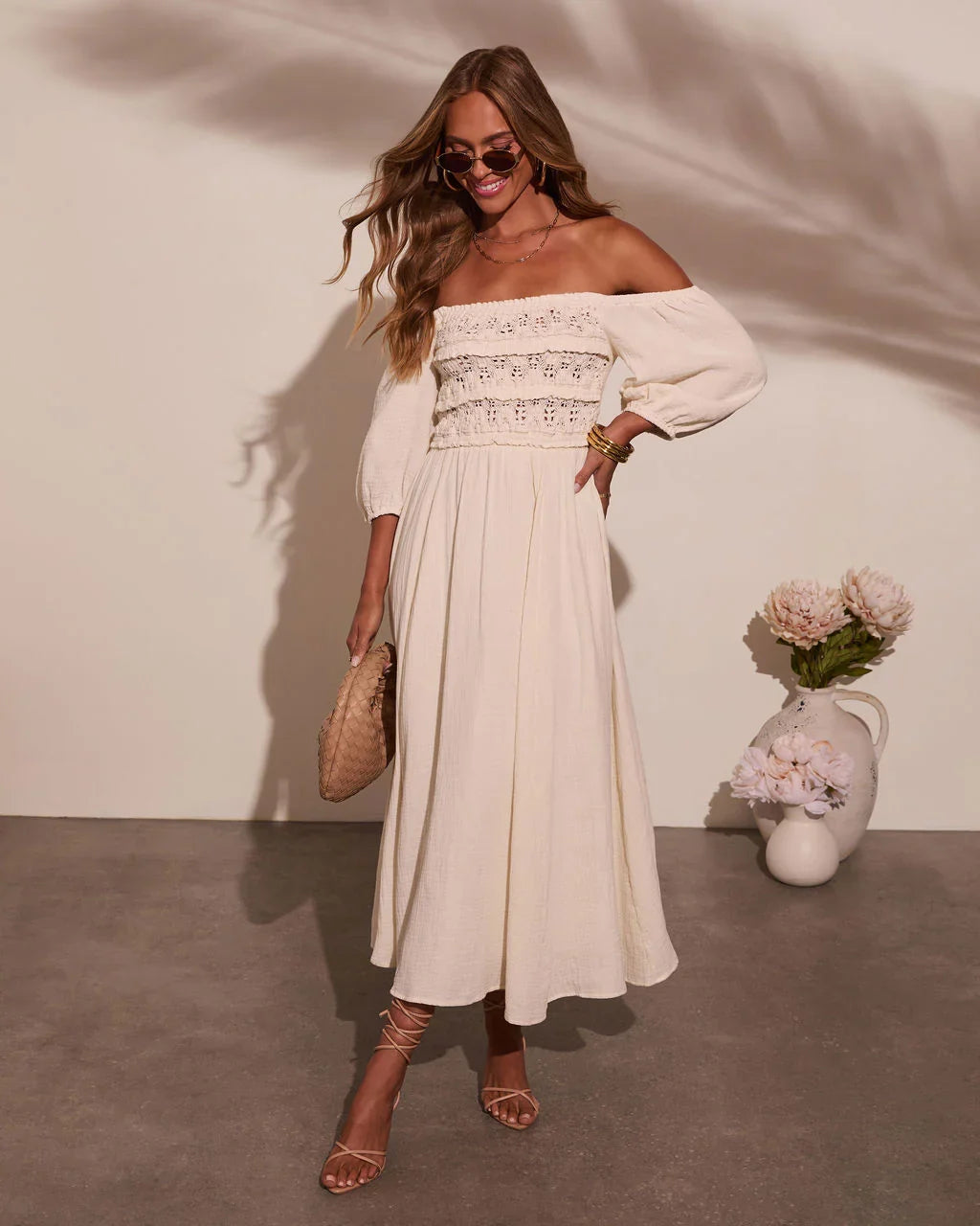 Mystic Dawn Peasant Maxi Dress