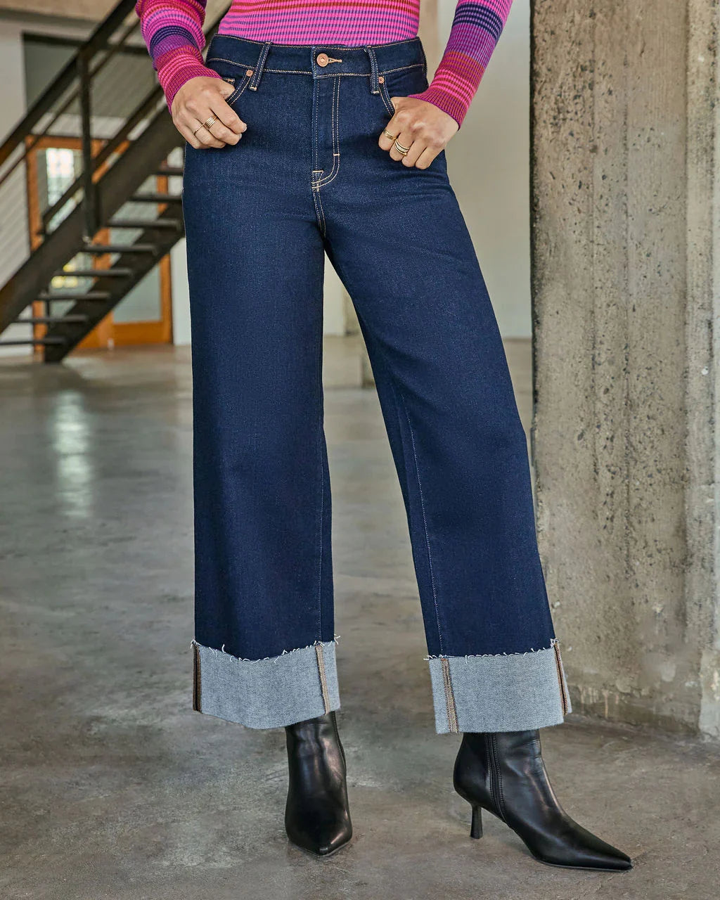 Alida Super Stretch High Rise Wide Leg Jeans
