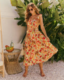 Orchard Glow Fit and Flare Floral Midi Dress