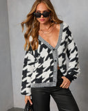 Quiet Form Knit Houndstooth Cardigan