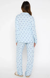 Pillow Talk Printed Long Sleeve Pyjama Set Sky Ribbons