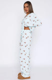 Pillow Talk Printed Long Sleeve Pyjama Set Blueberry Breakfast