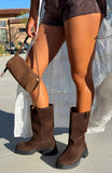 Rita Boots Chocolate Faux Suede