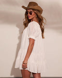 Adelah Tiered Shift Mini Dress