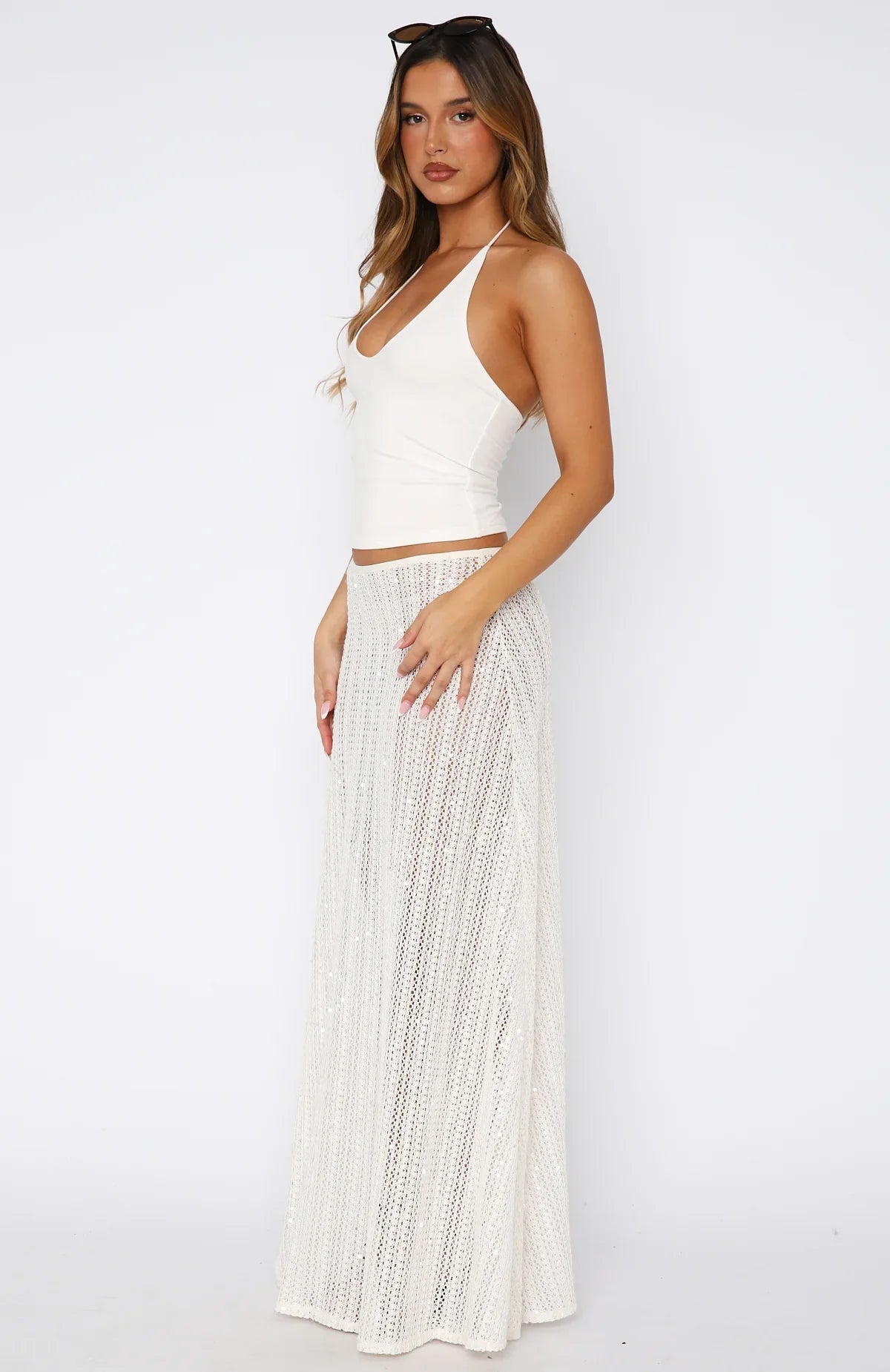 Beach Bound Maxi Skirt Pearl