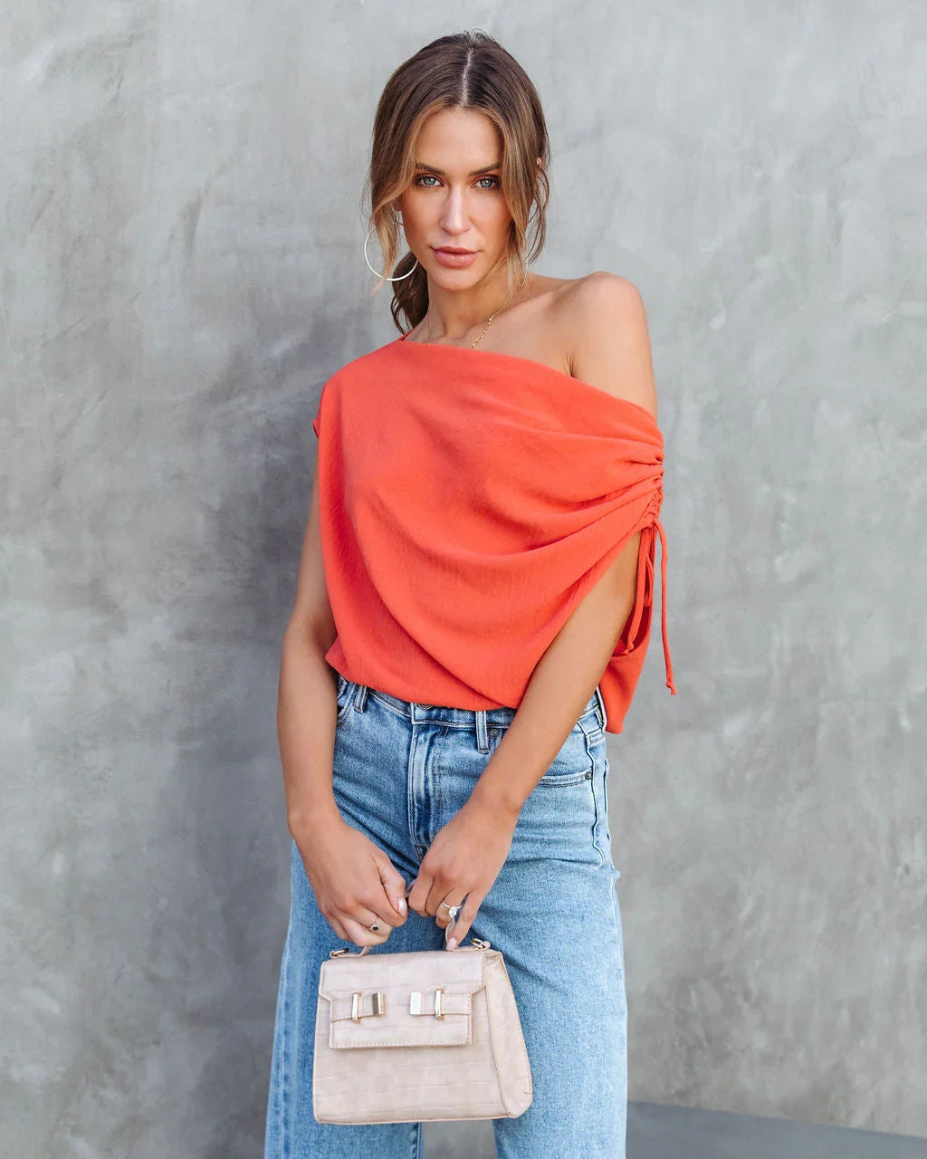 Thomas One Shoulder Ruched Cutout Top