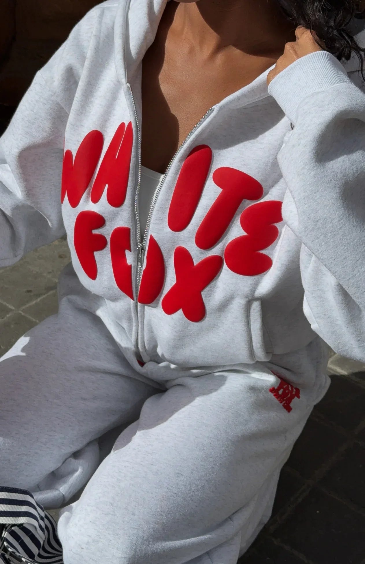 Club 14 Allie Boxy Zip Front Hoodie Grey Marle