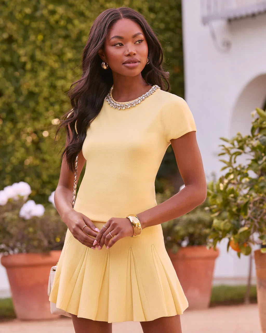 Soft Lights Pleated Mini Skirt