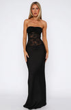 Fall In Love With You Strapless Maxi Dress Black