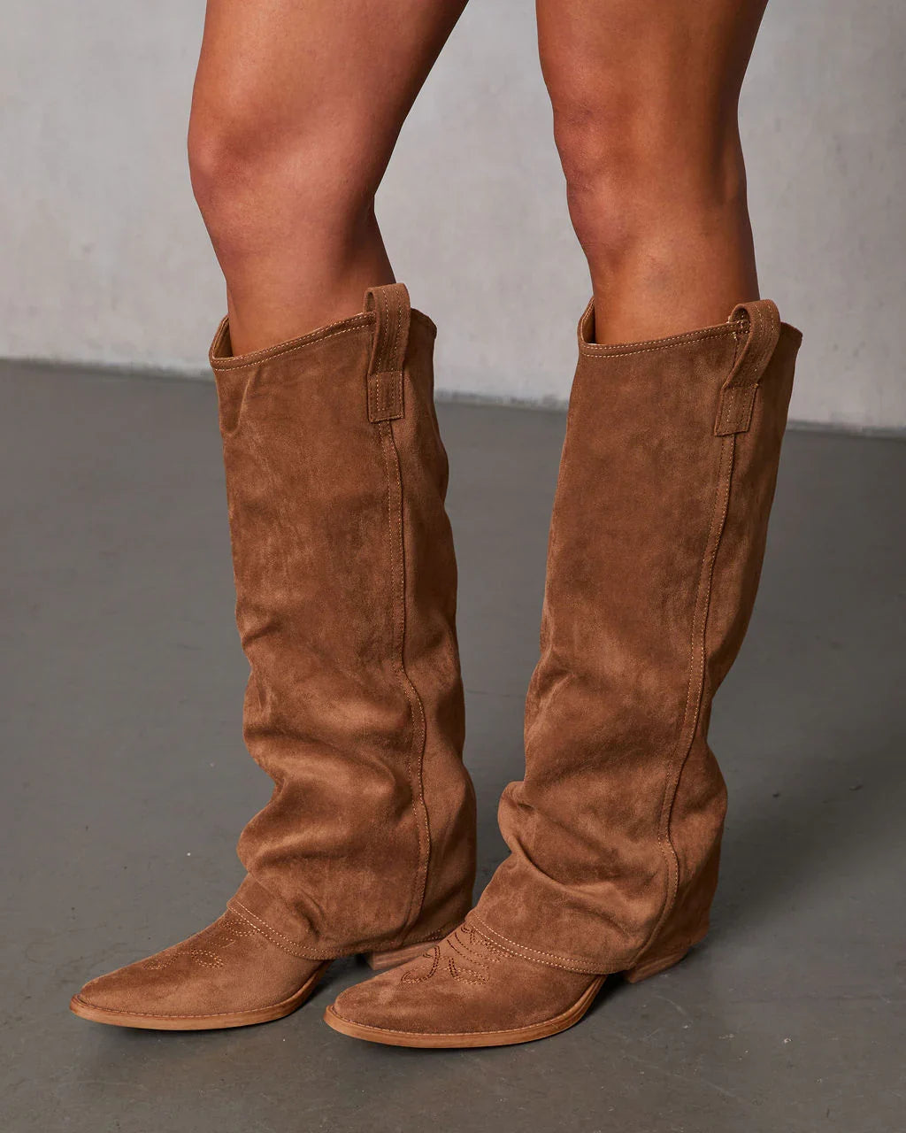 Kilee Western Suede Fold Over Boots