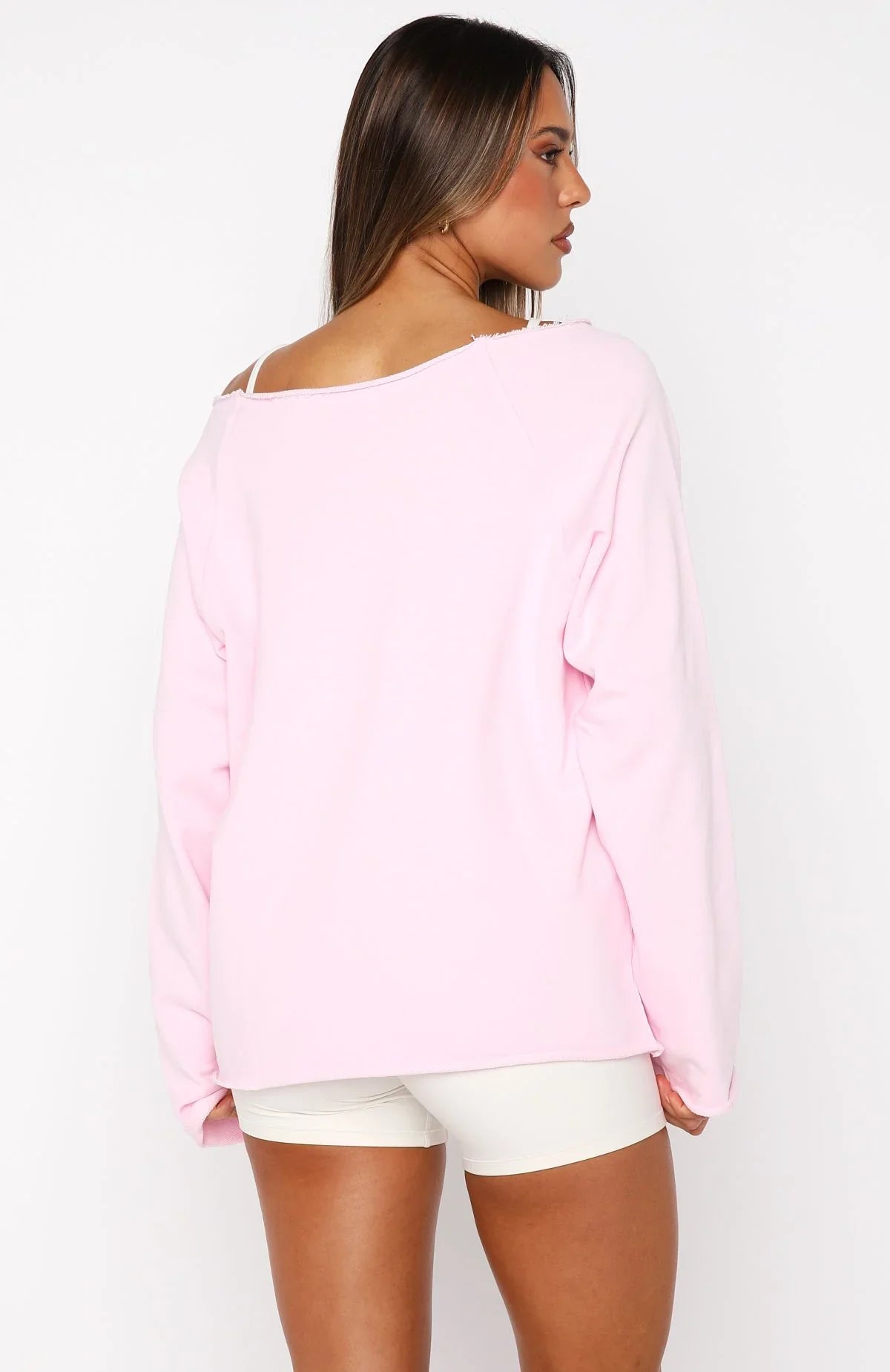 Out Of Chances Off Shoulder Sweater Ballet Pink