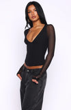 Past Your Prime Long Sleeve Top Black